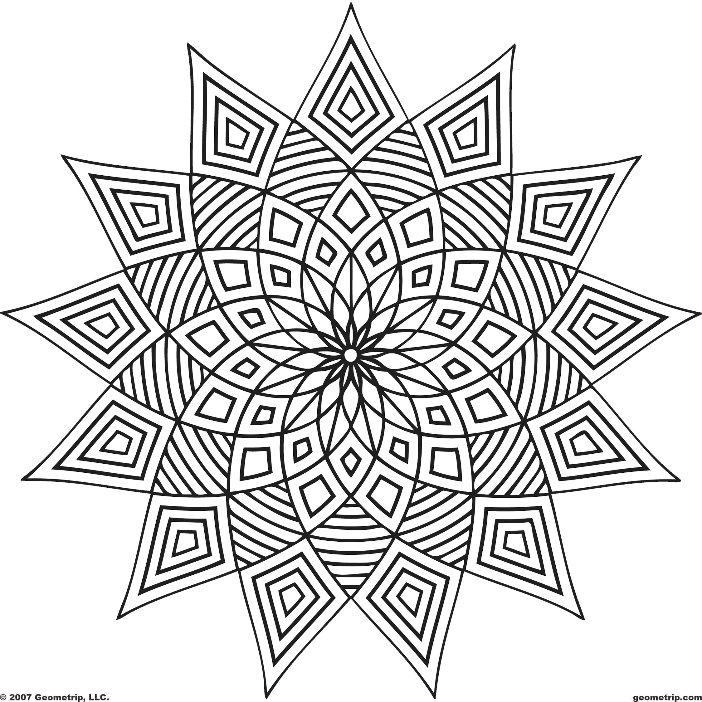 2250x2250 Kaleidoscope Coloring Pages Ribsvigyapan Com Wonders Simple