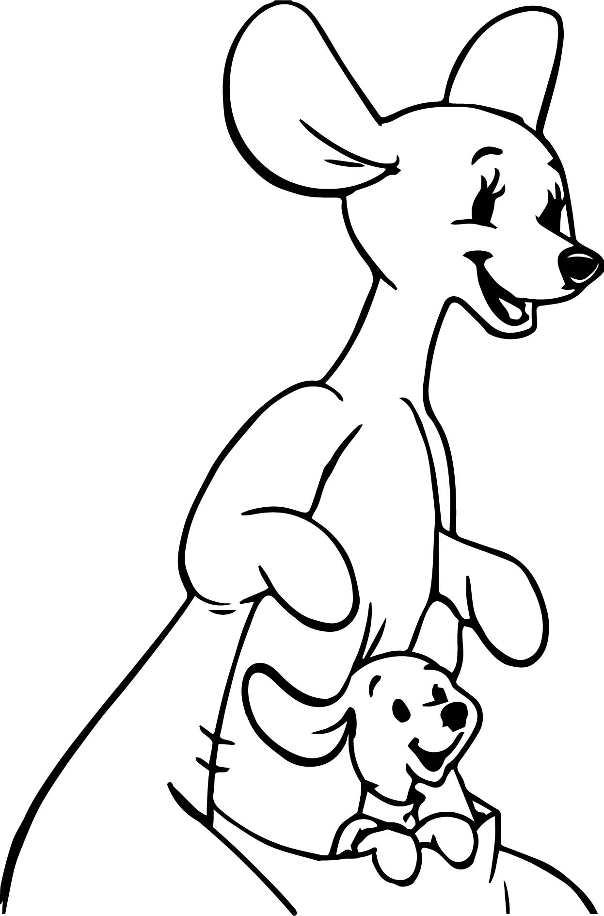 1246x1889 Coloring Pages Kangaroo Winnie The Pooh Page