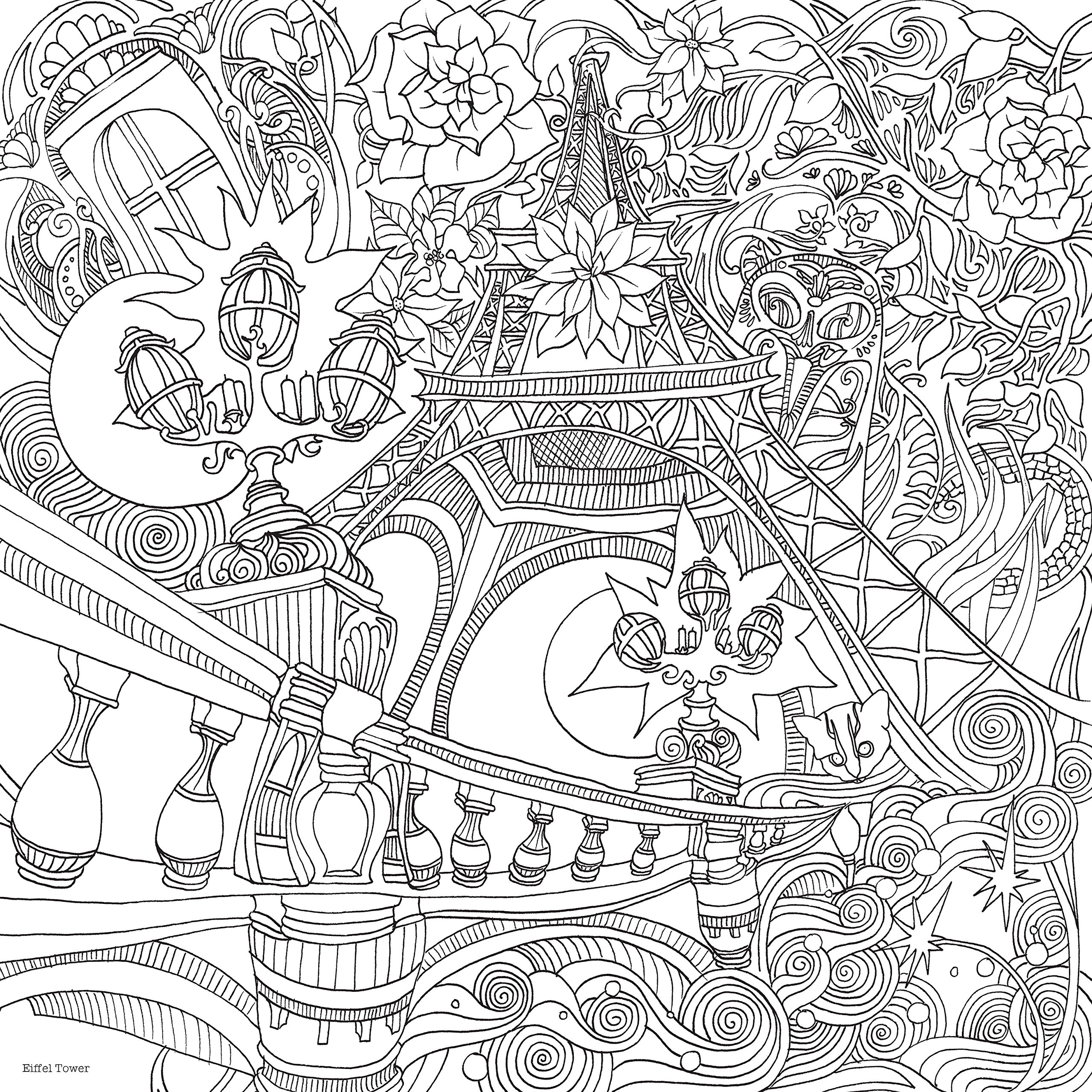 2560x2560 City Coloring Book