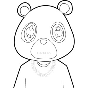 300x300 Kanye West Black And White Drawing