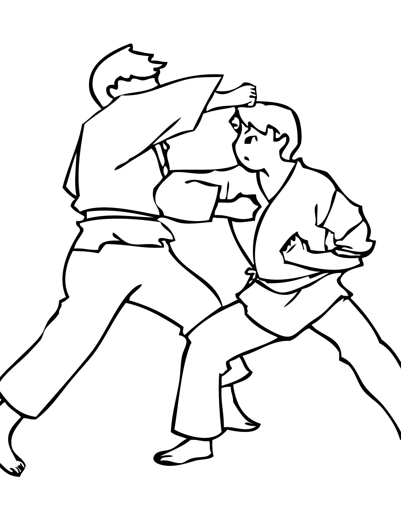 1275x1650 Karate Coloring Page