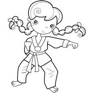 300x300 Karate Kid, Young Girl Karate Kid Coloring Page Kid ~ Karate