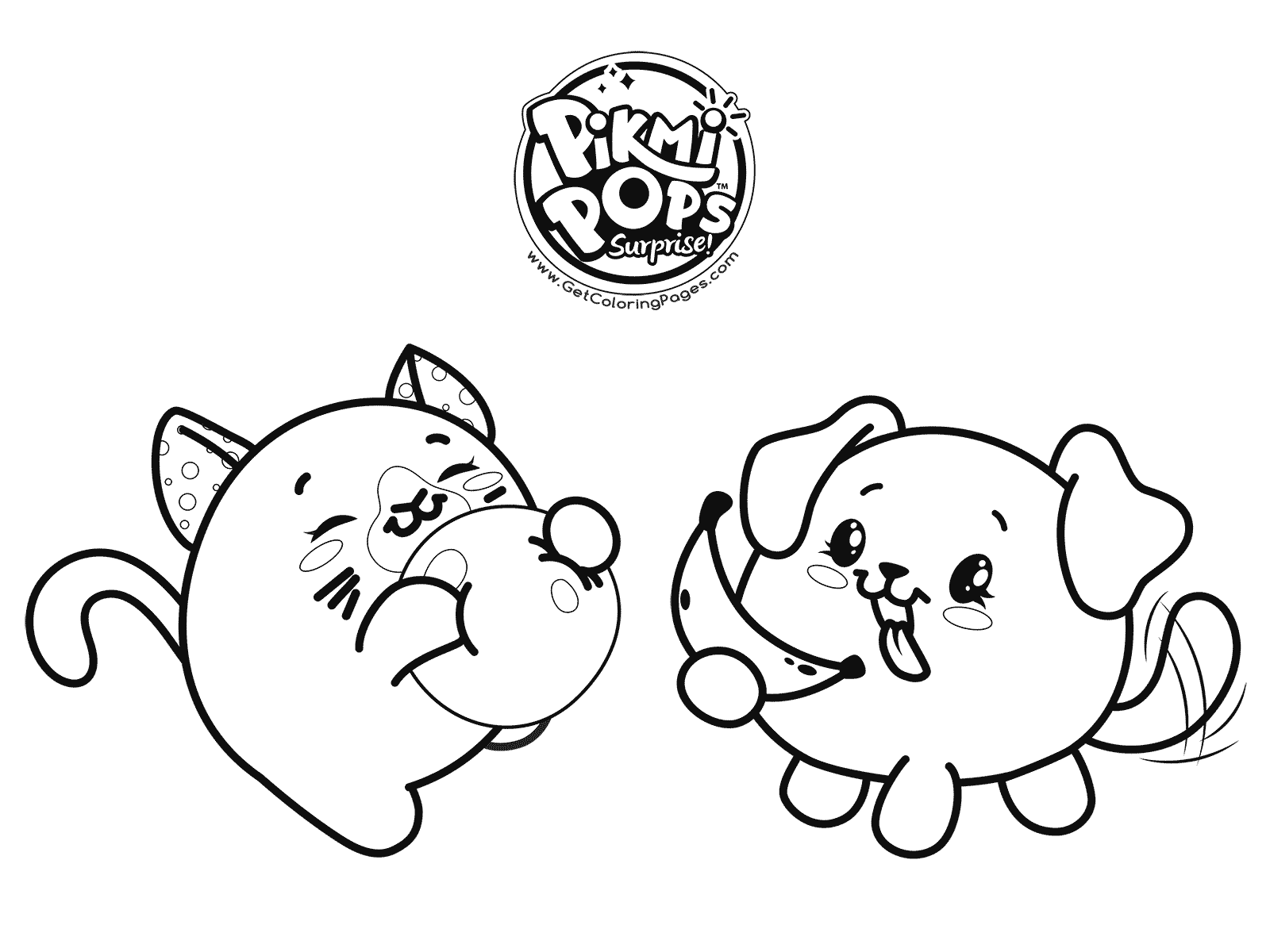 1600x1200 Kawaii Animals Coloring Page