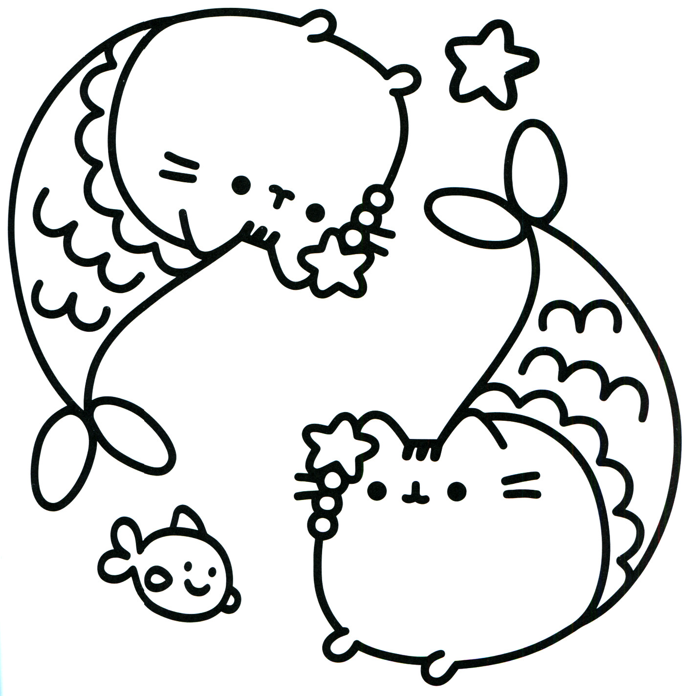 1430x1424 Kawaii Cat Unicorn Coloring Page Free Printable Pages And Pusheen