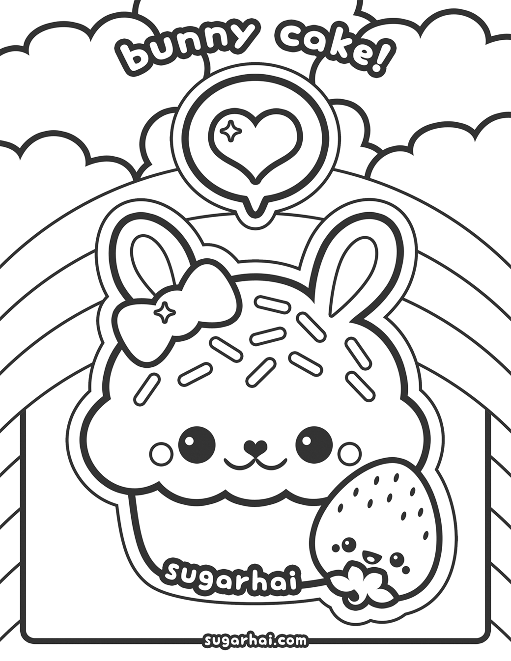 1040x1346 Lovely Kawaii Cat Coloring Pages Hellokids Com Mesmerizing
