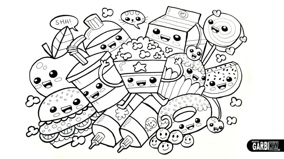 970x546 Coloring Pages. Kawaii Coloring Book