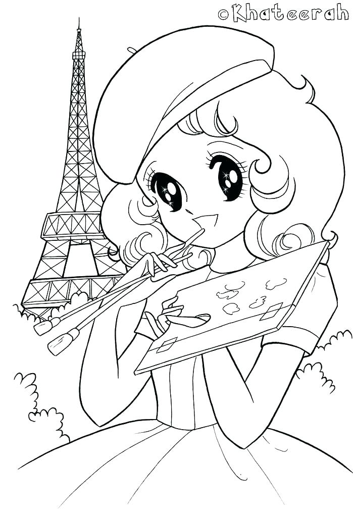 699x1024 Kawaii Coloring Pages Zoom Kawaii Girl Colouring Pages