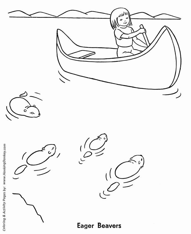 Kayak Coloring Page