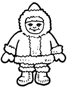 225x300 Hunter On Kayak Inuit Eskimo Coloring Page