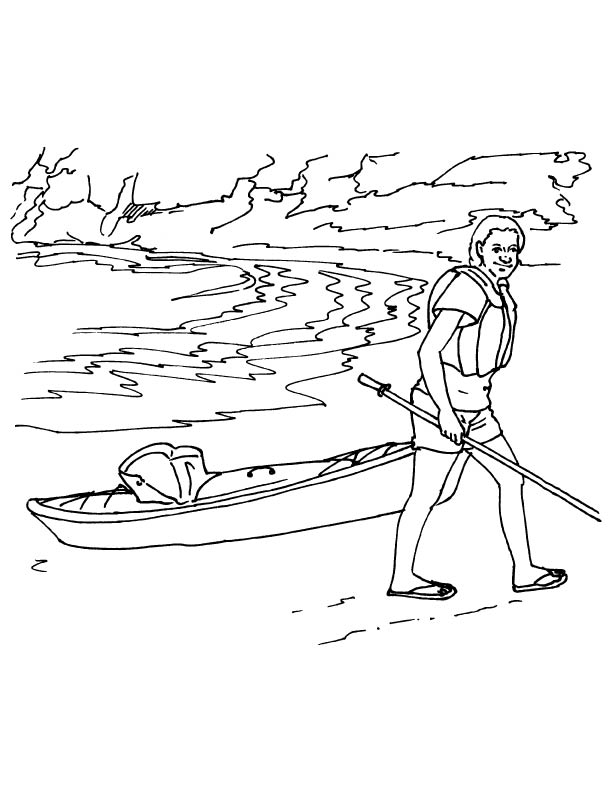 612x792 Lady With Kayak Coloring Page Download Free Lady With Kayak