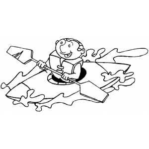 300x300 Smiling Man Kayaking Coloring Sheet