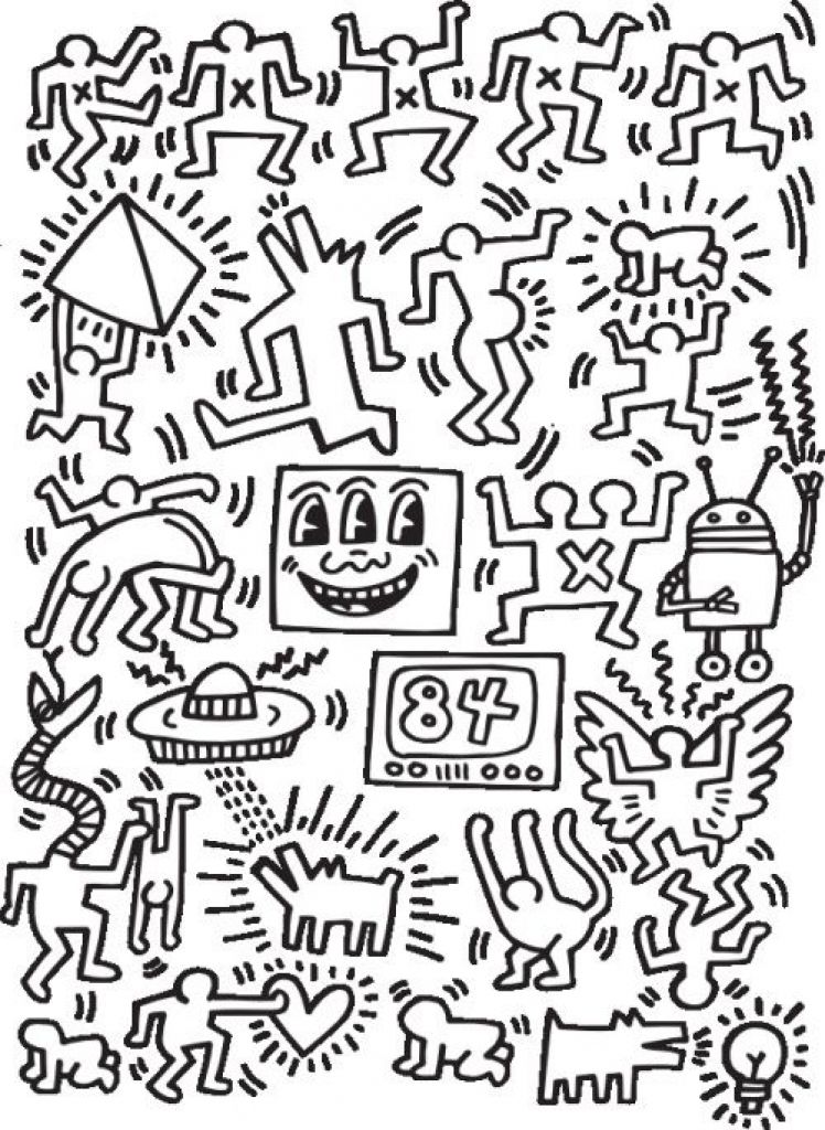 748x1024 Keith Haring Coloring And Other On With The Most Elegant