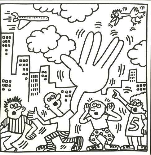 487x500 Keith Haring Coloring Book Colouring Sheets 4541