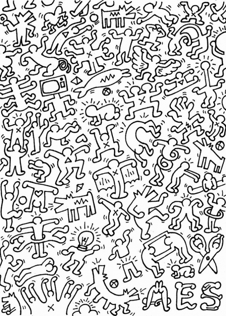 732x1024 Keith Haring Coloring Pages Art Coloring Pages For Kids To Print