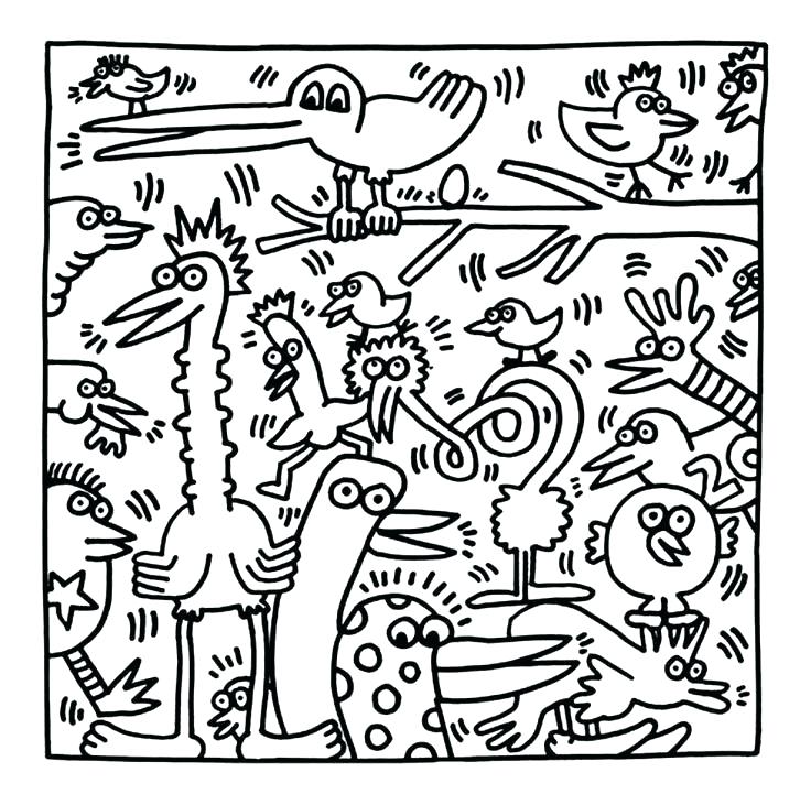 736x731 Coloring Haring Interactive Coloring Book Book Coloring Haring