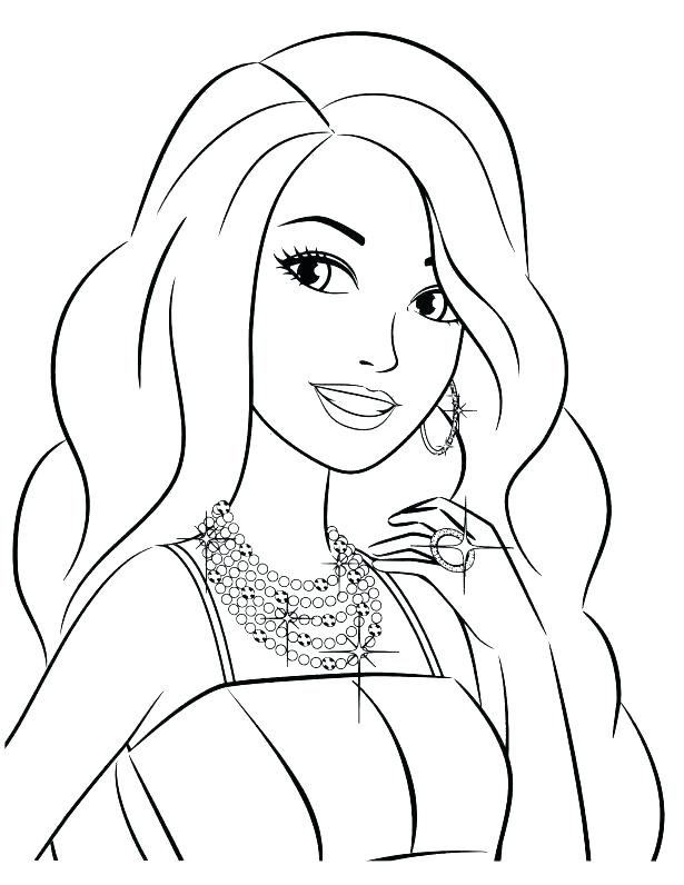 615x796 Barbie Doll The Princess Charm School Coloring Page Coloring