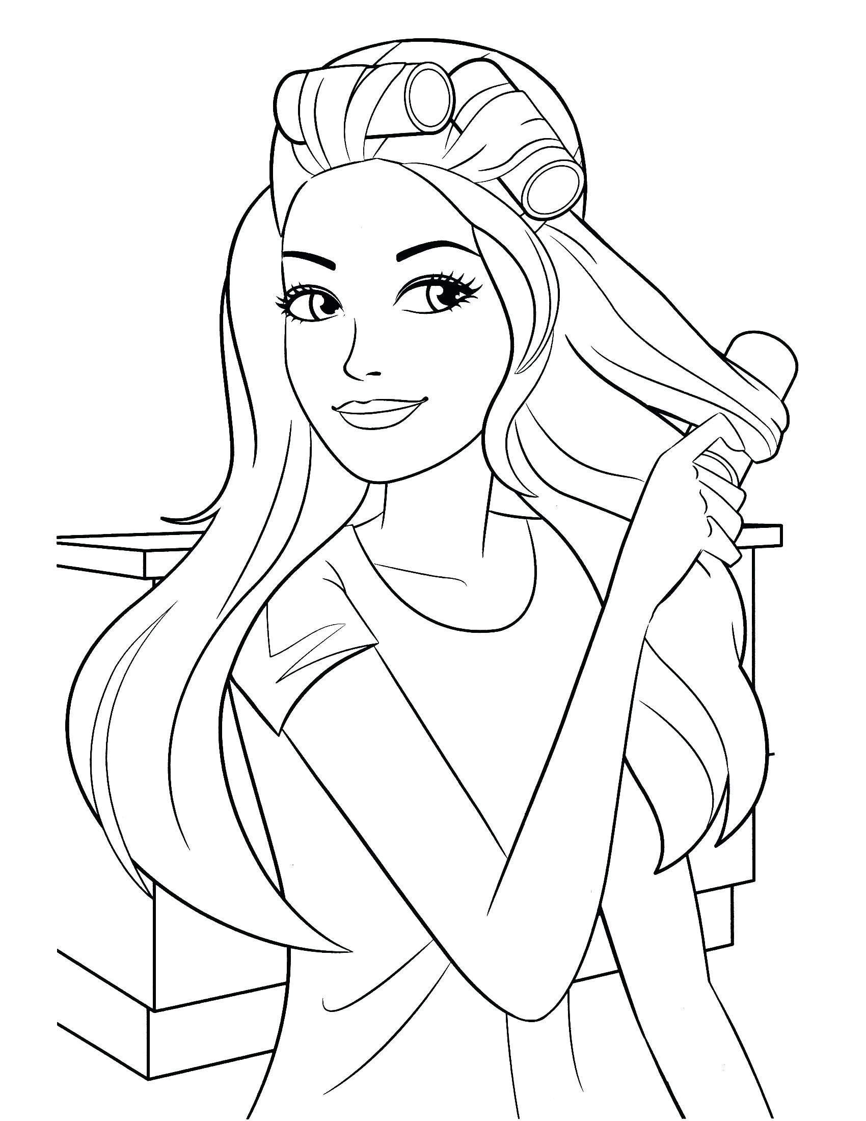 1700x2200 Coloring Page ~ Printable Barbie Coloring Pages Doll Dancing Free