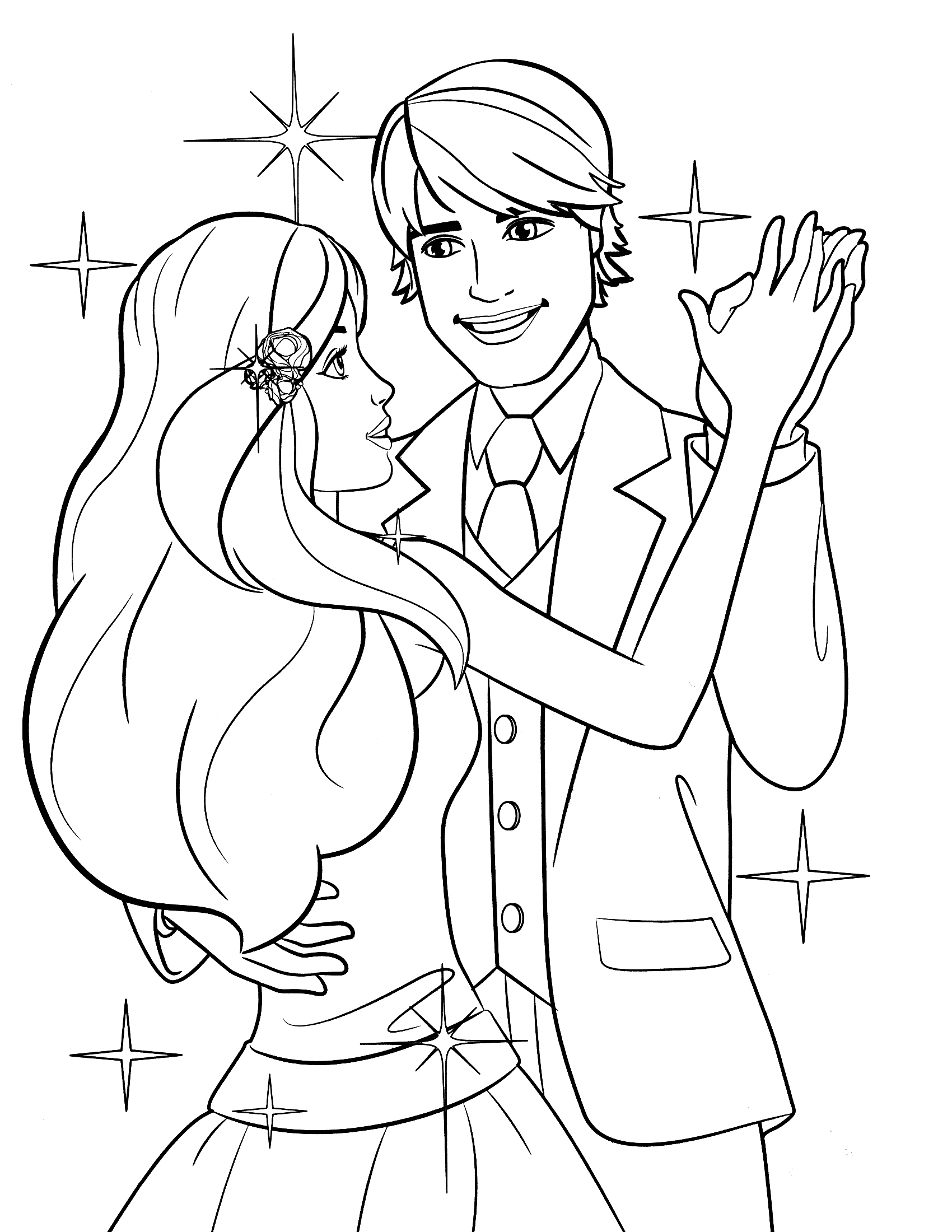 1700x2200 Barbie And Ken Coloring Pages
