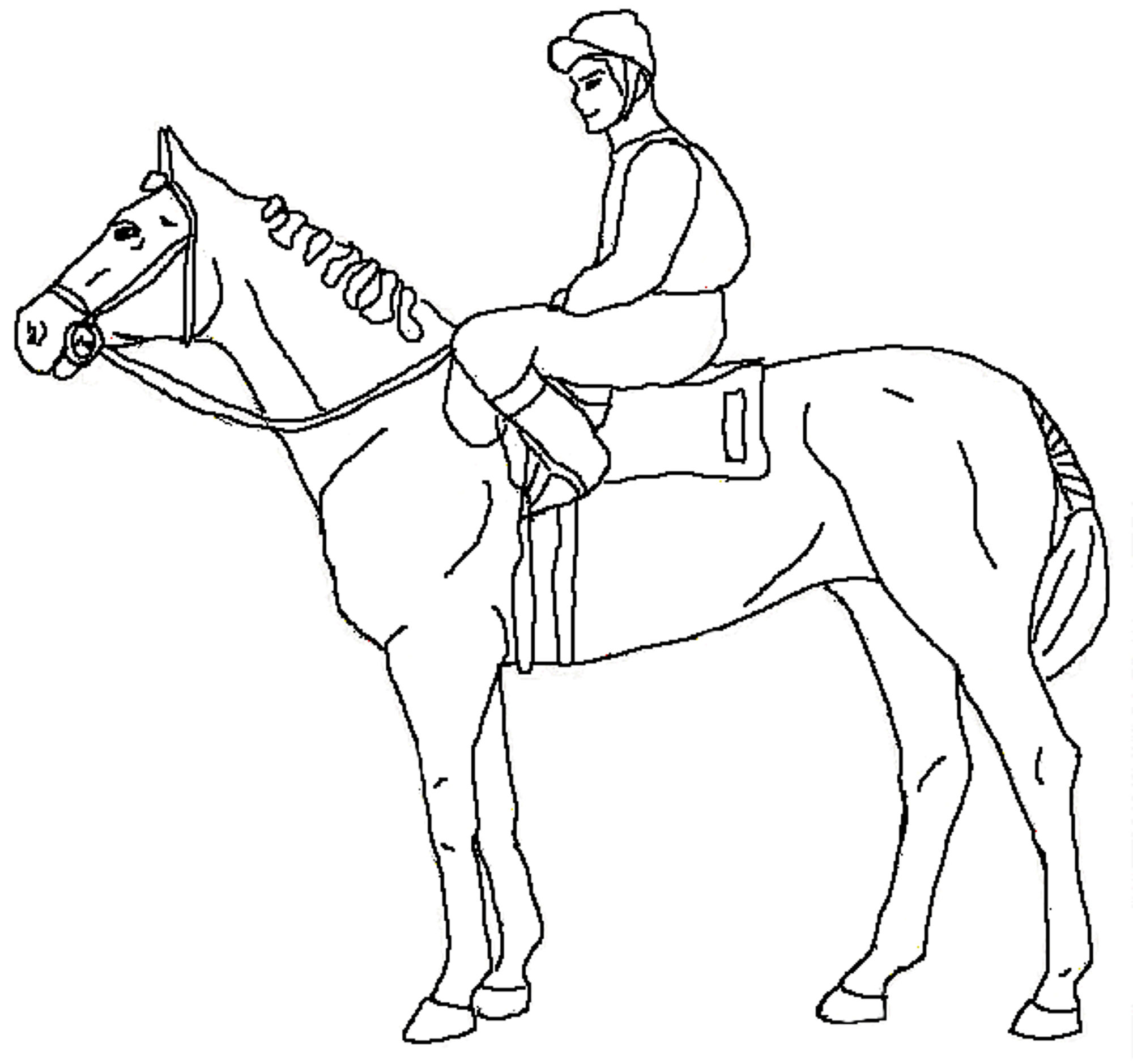 2000x1878 Race Horse Coloring Pages To Print