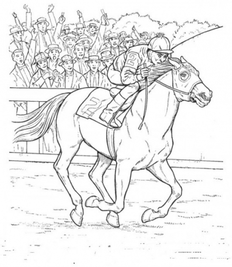 468x539 Race Horse Coloring Pages To Print