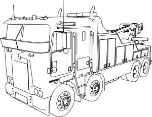 300x232 Extraordinary Truck And Trailer Coloring Pages Kenworth Wrecker 8