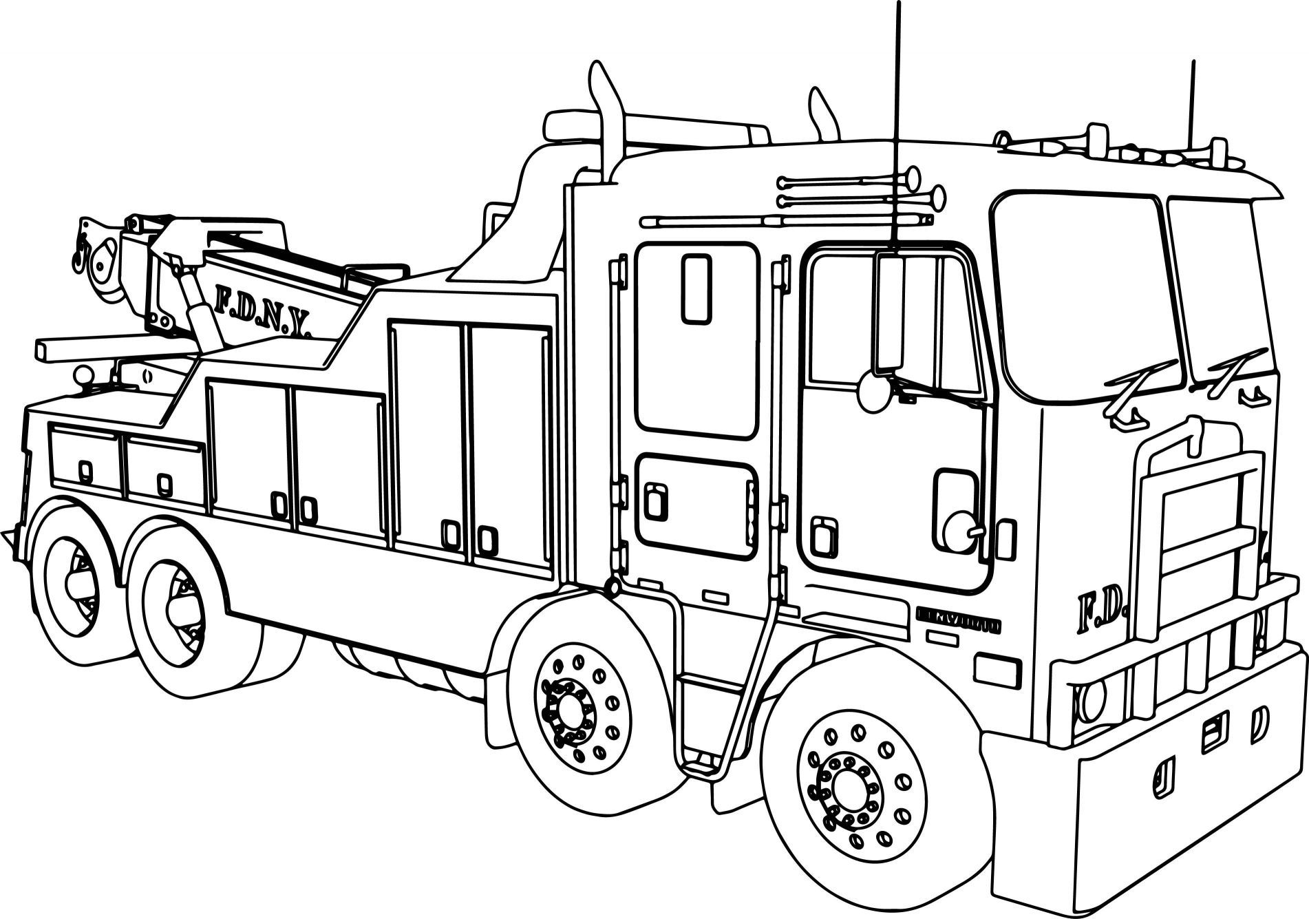 1902x1335 Astonishing Coloring Book Kenworth Wrecker Fire Truck Page