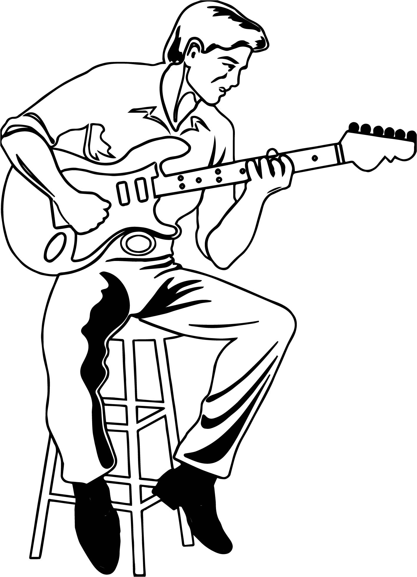 1417x1959 Amazing Guitar Player Coloring Page Kermit The Frog Playing Free