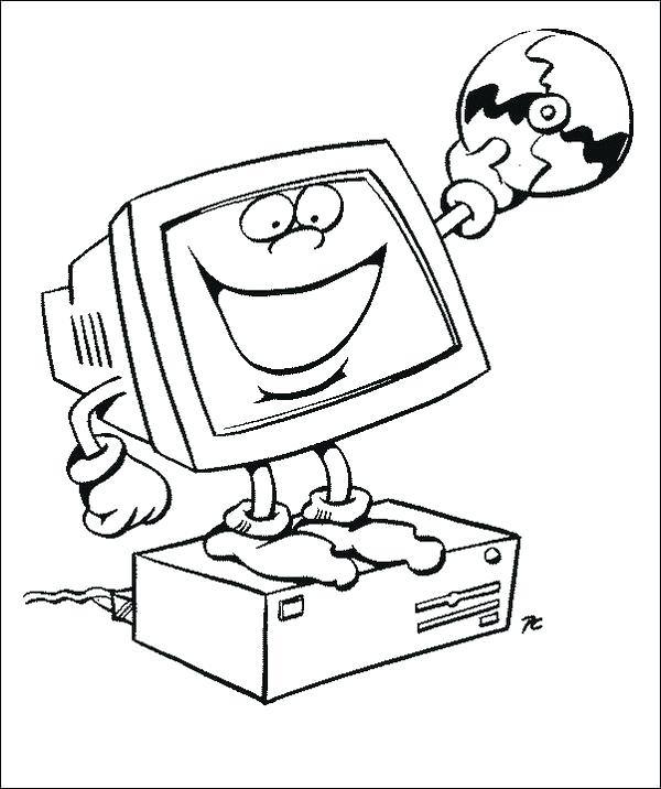 600x716 Computer Keyboard Coloring Page