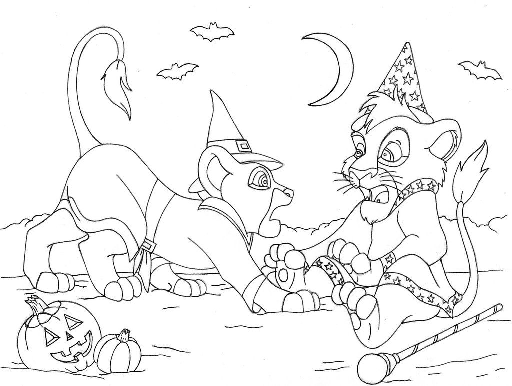 1024x773 Kiara And Kovu Halloween Coloring Page By ~volpeartica08