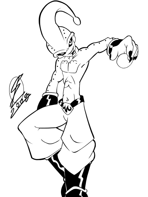 600x800 Kid Flash Coloring Pages Kid Buu Flash Inked By, Kid Buu Coloring