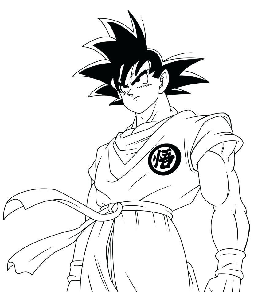 840x951 Catchy Goku Coloring Pages Colouring For Tiny Angry Kid Goku