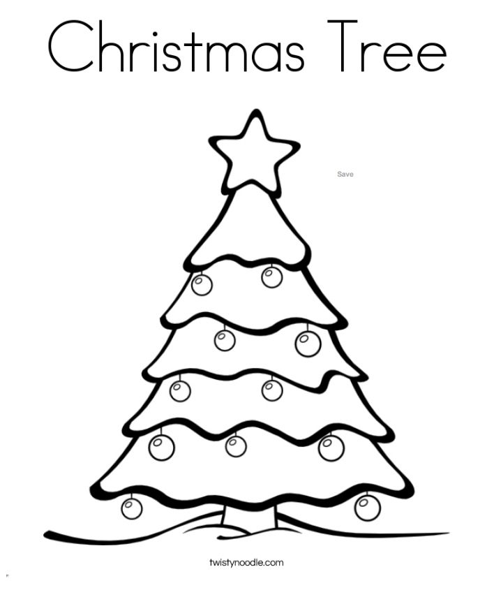 Kids Christmas Tree Coloring Page