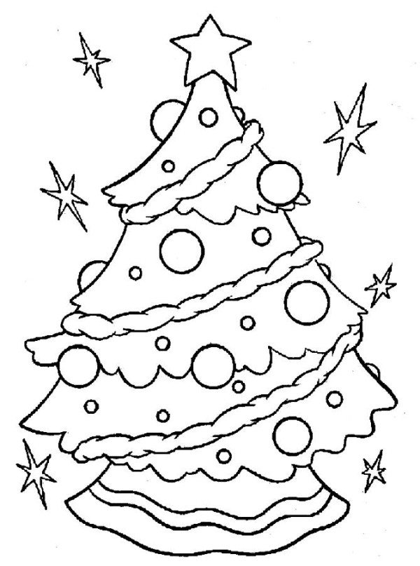 600x807 Christmas Tree Coloring Pages Children
