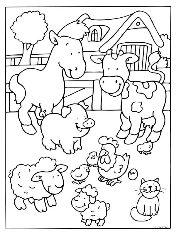 Kids Coloring Pages Farm Animals_