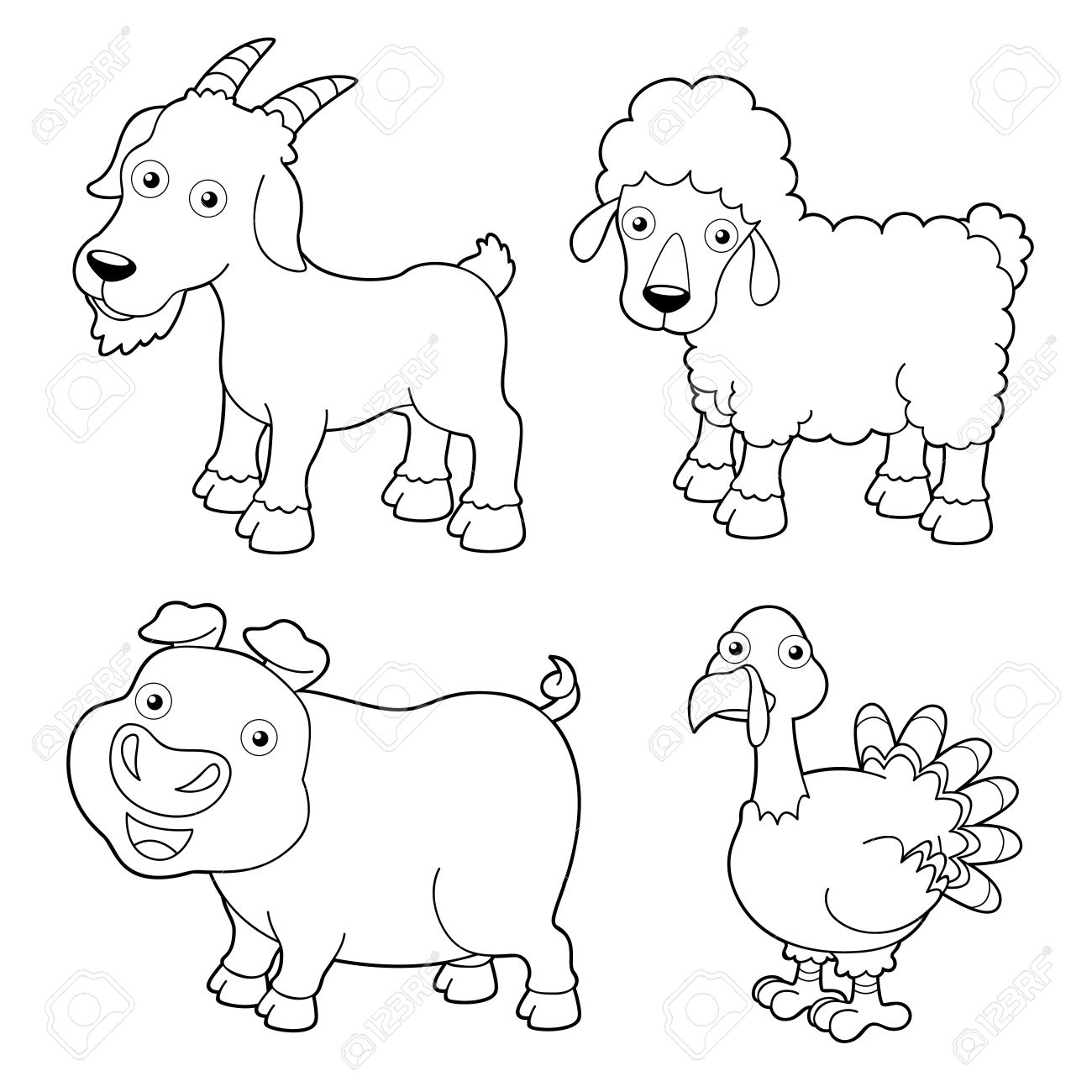 1300x1300 Advice Pictures Of Farm Animals To Color Free Printable Animal