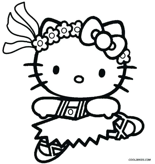 614x650 Hello Kitty Ballet Coloring Pages Printable For Kids Ballerina
