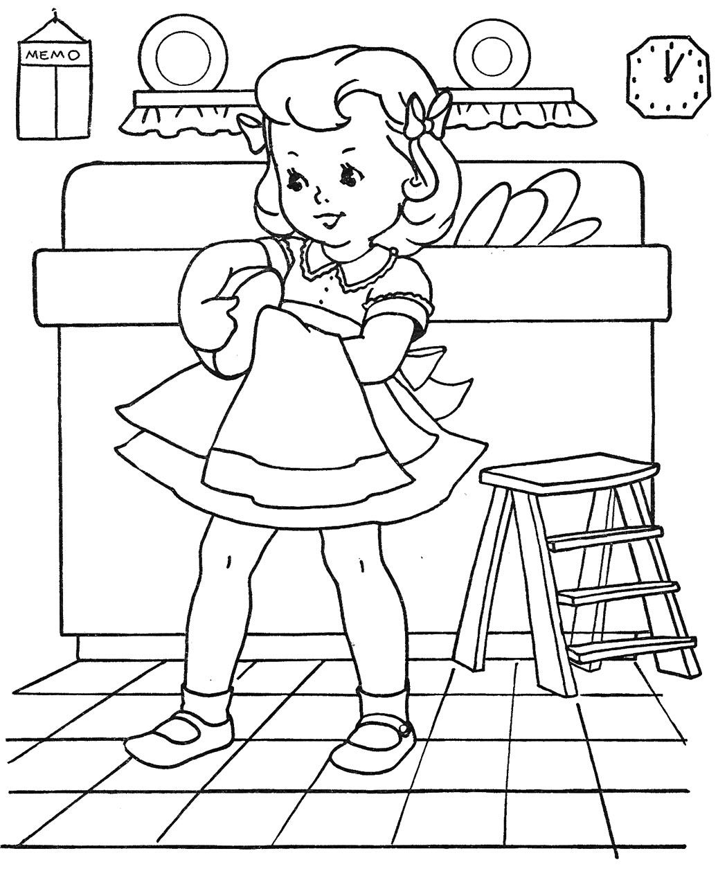 1037x1268 Introducing Kids Doing Chores Coloring Pages G