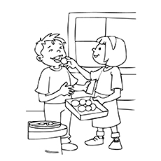 Kids Helping Coloring Page