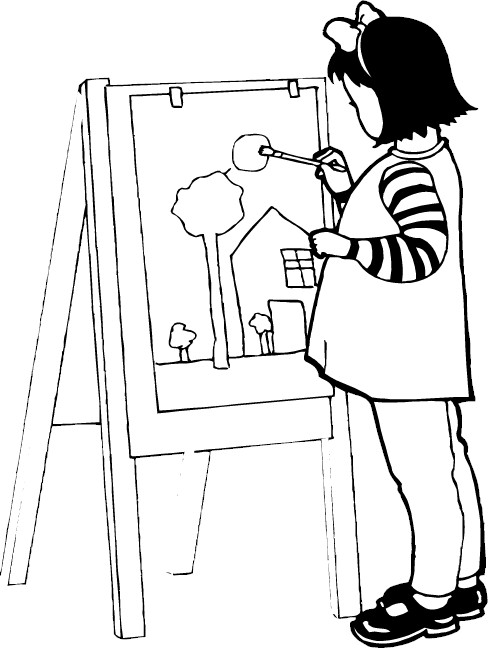 488x650 Kid Paint Coloring Painting Coloring Pages Eps Pencil Paint