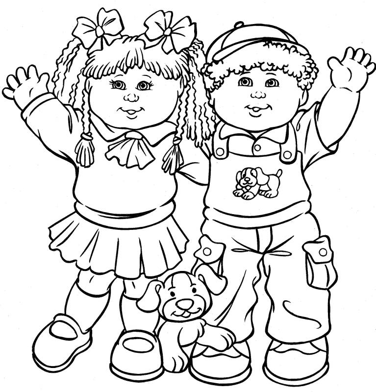 Kids Playing Coloring Pages
