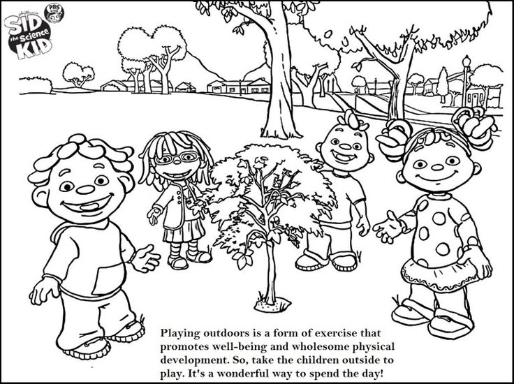 Kids Playing Outside Coloring Pages