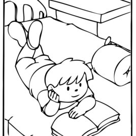 268x268 Coloring Pages Child Reading Bible Archives