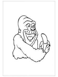 225x300 Free Animals Gorilla Printable Coloring Pages For Kidzone