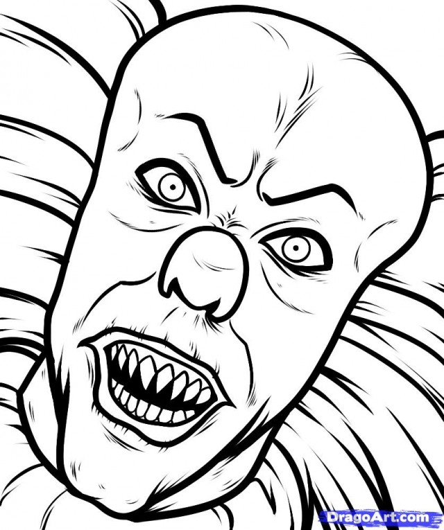 640x765 Scary Clown Pictures To Color Scary Pictures To Color Scary Clown