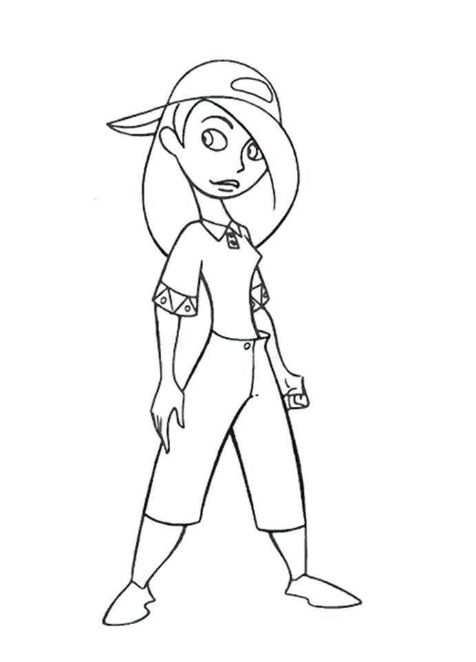 691x960 Kim Possible Coloring Pages Possible Pose With Hat Kim Kardashian