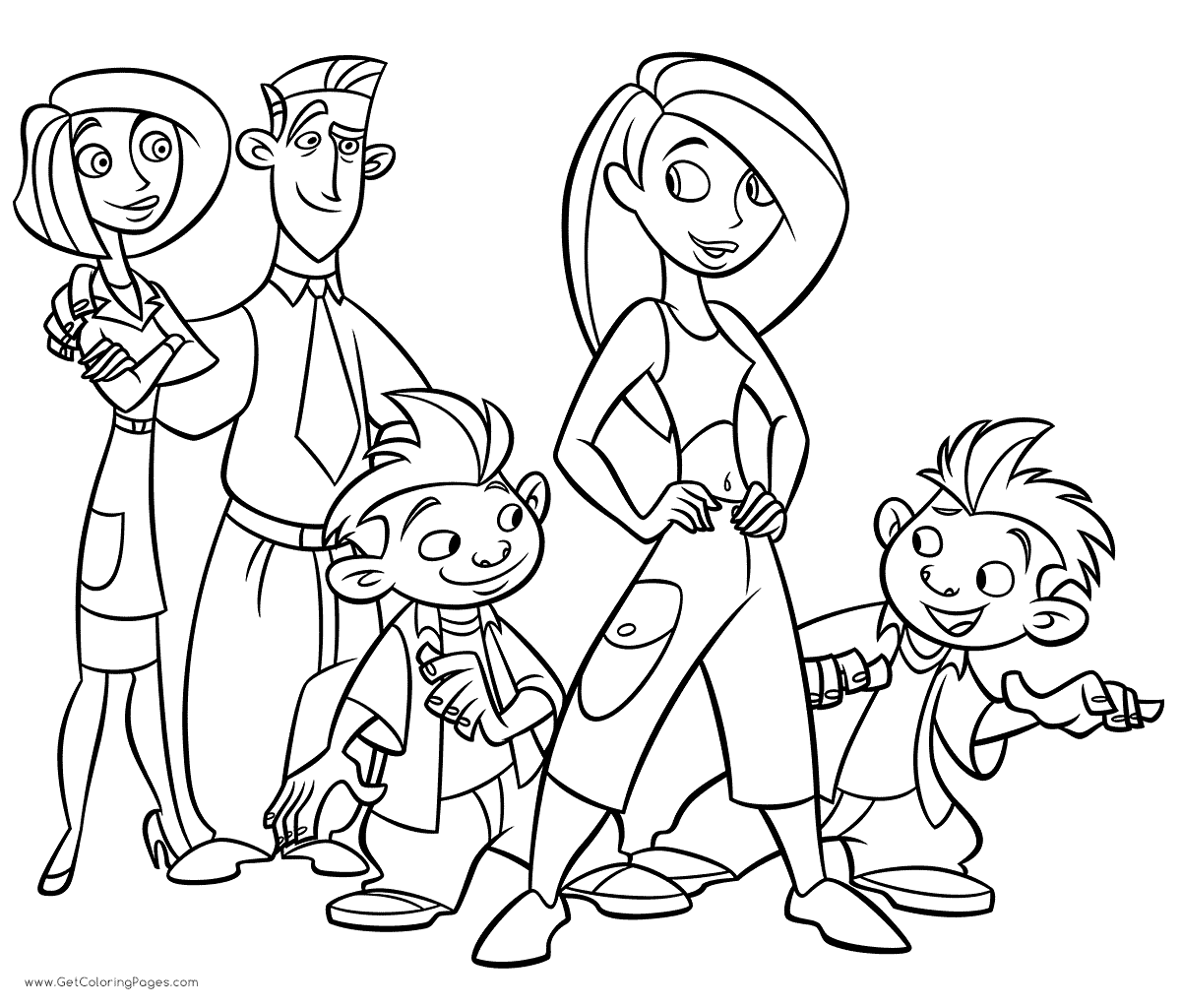 1200x1024 Kim Possible And Family Coloring Pages