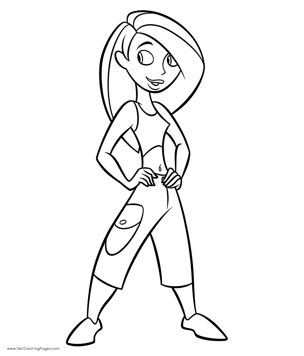 1024x1200 Kim Possible Coloring Pages