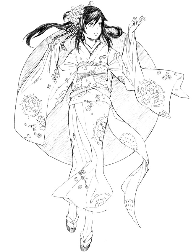 Kimono Coloring Page