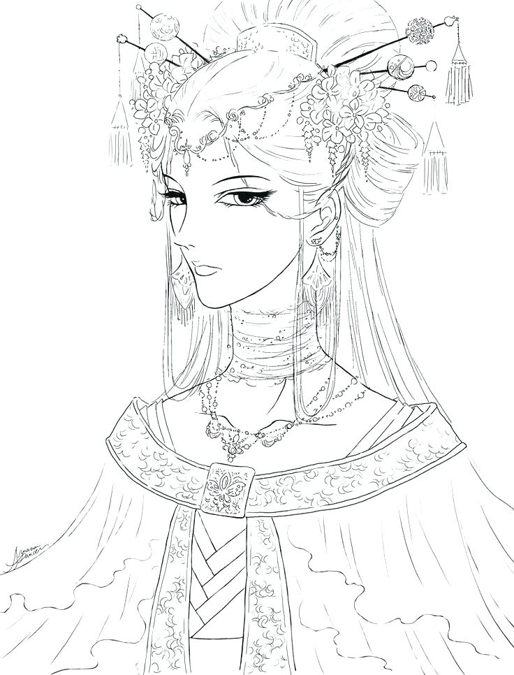 736x966 Geisha Coloring Pages Kimono Coloring Page Pencil And In Color
