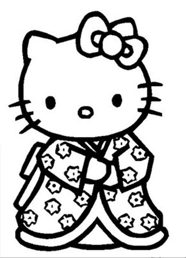 650x899 Hello Kitty Kimono Coloring Page Hello Kitty Wearing A Kimono